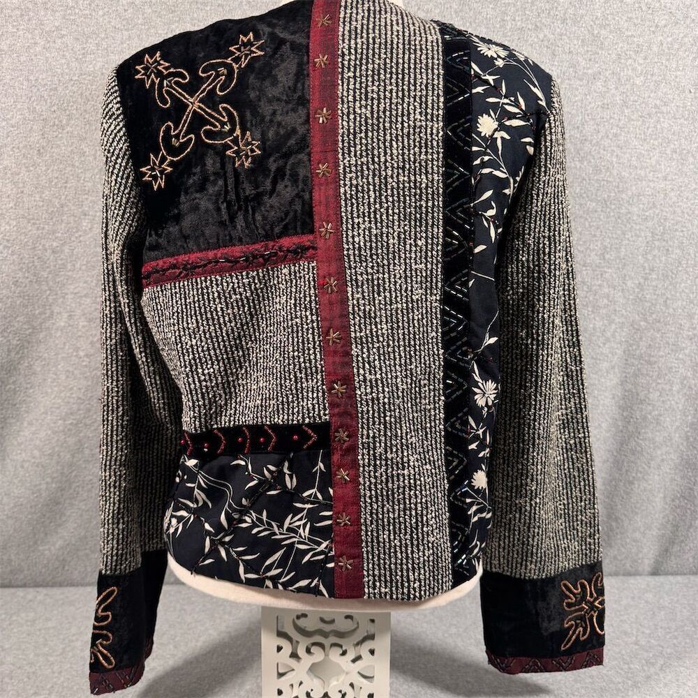 Vintage Coldwater Creek Women's Embroidered Patchwork Jacket Multicolor Size S - Picture 7 of 12